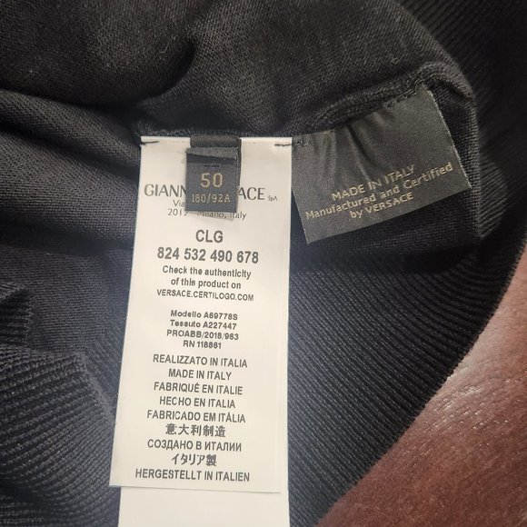 Versace Greca Lana Wool V-Neck Jumper - Picture 9 of 9